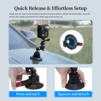Support à ventouse en alliage d'aluminium de 3 pouces pour caméras d'action, support universel à ventouse pour voiture compatible avec GoPro DJI Osmo Action Insta360