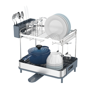 Wireking thiết kế mới thép không gỉ món ăn khô giá tấm giá nhà bếp Organizer đồ dùng chủ lưu trữ Kệ - Product Image 6