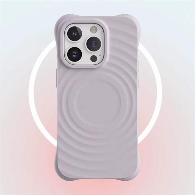 3D Creative Wave Magnetic Mobile Phone Case for iPhone 15 Pro Max Liquid Silicone Four Corner Drop-resistant Mobile Case