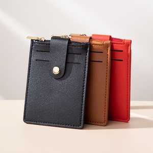 Porte-cartes en PU ultra-fin, grande capacité, plusieurs emplacements pour cartes, porte-monnaie compact et élégant, adapté aux cartes, aux cartes de transport en commun, modèle pour femmes - Product Image 2