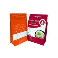 Sachet d'emballage plastique OEM à fond plat, à huit soudures latérales, refermable avec fermeture éclair, personnalisable avec logo