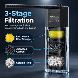 Filtro Interno per <span class=keywords><strong>Acquario</strong></span>, Pompa Filtrante a 3 Stadi, Pompa Sommergibile per Piccoli Acquari Domestici - Product Image 3