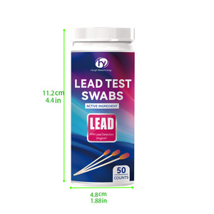 ไม้พันสำลีทดสอบสารตะกั่ว 50 ชิ้น สำหรับตรวจหาสารตะกั่วในโลหะเคลือบบนกระจก เครื่องเคลือบเซรามิก เฟอร์นิเจอร์ และภาชนะ - Product Image 1