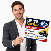 Hediye Bayrağı Taşınabilir El Bayrağı Toptan Polyester 9x14 İnç