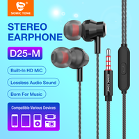 SOMIC TONE D25 Earphone Murah Berkabel 3.5mm Grosir Headphone Bass Berat In-Ear Musik Handsfree dengan Kemasan