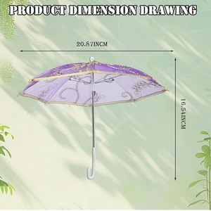 Multicolor Embroidered Modern Straight Manual <b>Umbrellas</b> 20.87in Auto Open Travel Business Gifts Decorative Picnics Beach Parties - Product Image 4