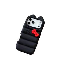 Coque de téléphone antichoc en silicone avec oreilles de nœud papillon, design uni et couleur peinte, pour iPhone 17 16 15 14 13 PRO MAX