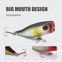 Leurre de pêche Mini Whopper Petit Popper 4cm 3.2g Micro Poppers Appât Artificiel Dur pour la Pêche au Bar, au Seabass, à la Truite et au Tilapia en Rivière