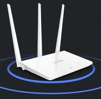 Router Tenda Power Factory de 2.4GHz y 5dBi con 3 antenas wifi, 300mbps, software en inglés, modelo Tenda F3.