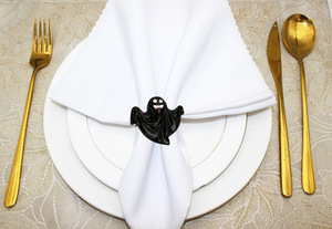 Anillos y Clips para Servilletas <span class=keywords><strong>de</strong></span> Halloween al por Mayor, Estilo Americano, Araña Negra, Fantasma, Murciélagos, Aleación, para Decoración <span class=keywords><strong>de</strong></span> Halloween - Product Image 5