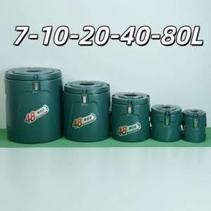 Set Kotak Pendingin 5 Buah 7-10-20-40-80L Set Kotak Pendingin Bulat Menjaga Dingin dan Hangat Kotak Pendingin Modis Pengawet Kesegaran Es - Product Image 4