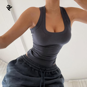 Top Corto de Canalé Personalizado al por Mayor, Top de Tirantes de Algodón de <span class=keywords><strong>Alta</strong></span> Calidad para Mujer - Product Image 5