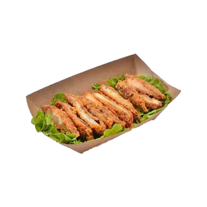 Plateau de nourriture en papier de bateau en papier kraft brun jetable de haute qualité pliant de qualité alimentaire - Product Image 5