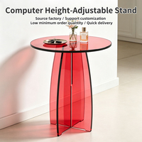 Table d'appoint décorative en acrylique rose, ronde, moderne, minimaliste, gain de place, pour salon, personnalisable, directement de l'usine