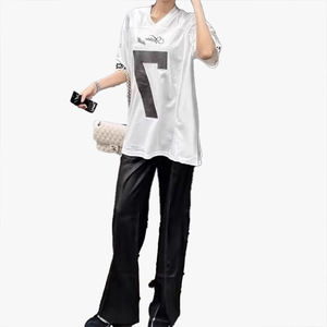 เสื้อยืดสไตล์วินเทจเจอร์ซีย์ ผ้าตาข่ายระบายอากาศ แห้งเร็ว ชุดแข่งแขนสั้น แบรนด์แฟชั่นสุดฮิต เสื้อบาสเก็ตบอลแนวสตรีท - Product Image 4