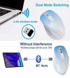 Ergonomic RGB Backlit Optical <b>mouse</b> Sensor Right-Handed Rechargeable Wireless <b>Mouse</b> 2.4G/BT Compatibility for Computer Stock - Product Image 2