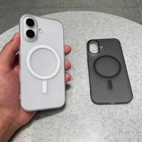 Coque rigide transparente ultra-fine en PC magnétique givrée pour iPhone 17 et 16 Pro Max
