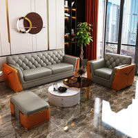 Ensemble de canapé d'angle moderne convertible réglable en cuir synthétique pour le salon et les meubles de maison