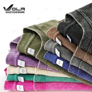 T-shirt Homme Oversize Noir DTG Personnalisé Effet Délavé Vintage – Vente en Gros OLA-OEM - Product Image 2