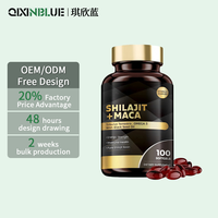 Complexe de résine de Shilajit, Maca et Tribulus avec huile de graines noires et Oméga 3 pour l'énergie et la vitalité quotidiennes, 100 gélules molles