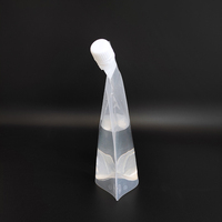 Pochettes transparentes réutilisables de 380 ml avec bec verseur pour liquides, sachets souples en plastique transparent pour boissons, emballage stand-up