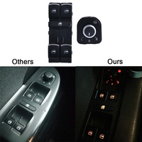 Kit de 4 boutons de commande principaux pour vitres, rétroviseurs, phares et feux antibrouillard pour VW Jetta 6, Golf GTI 5 6, Tiguan, Passat B6, CC