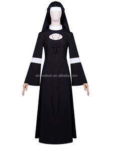 Stile retrò Sexy Sexy Costume da Cosplay di carnevale di Halloween per donne adulte sorella religiosa prete suora abiti lunghi - Product Image 2