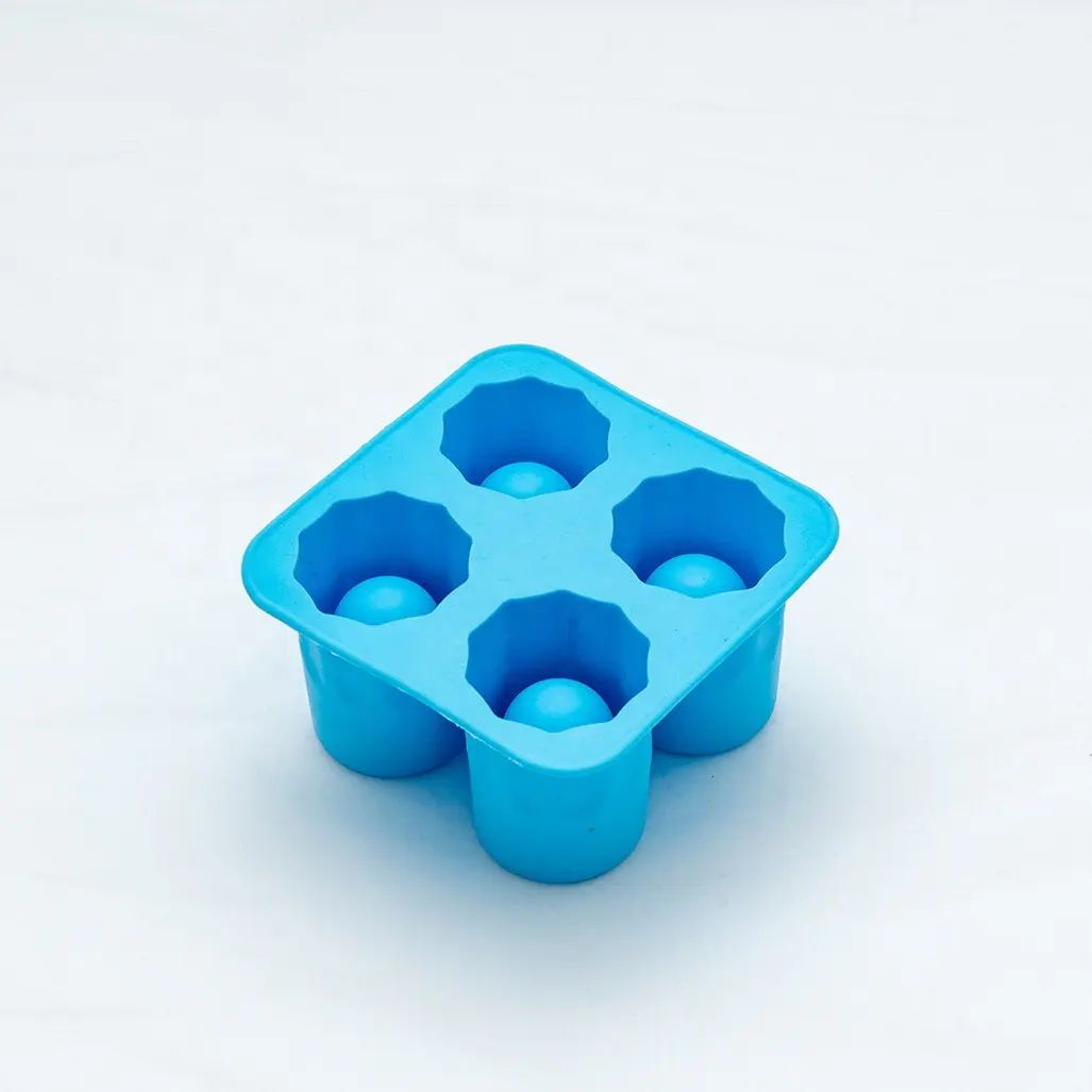 New DIY ice lattice silica gel mold four hole Silica gel American coffee ice box ice cup silica gel mold
