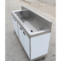 Évier extérieur commercial en acier inoxydable épais, taille personnalisable, avec armoire de rangement pour cuisines, restaurants et écoles