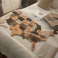 Mapa de Pared de Madera de los Estados Unidos en Oferta, Mapa del Mundo 3D con Grabado Láser, Decoración de Pared para el Hogar, Mapa de los Estados Unidos para Decoración de Paredes