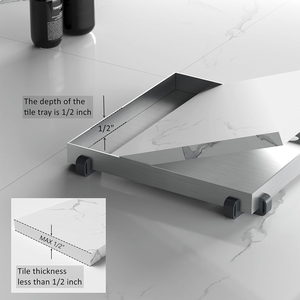 Drenaje de Ducha Oculto de Alta Calidad de 15x15 CM con Adaptador de Salida Horizontal, Negro Mate, Acero Inoxidable 304, Drenaje de Piso con Inserción para Azulejos - Product Image 3