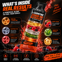 Boisson OKTW Liquid L-Carnitine 2000mg avec électrolytes, extrait de thé vert, soutien à la combustion des graisses, boost d'énergie, complément alimentaire