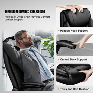 Silla de Oficina Giratoria de Cuero Premium con Diseño de Diamantes, Silla de Computadora Resistente con Doble Capa de Acolchado para Adultos - Product Image 2