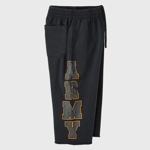 <span class=keywords><strong>Pantaloncini</strong></span> Larghi Vintage <span class=keywords><strong>Neri</strong></span> in Stile Streetwear con Stampa Laterale a Lettere Varsity, Vita Elastica, 100% <span class=keywords><strong>Cotone</strong></span> - Product Image 2