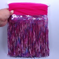 Bâtonnet de broderie doré en gros, brillant, paillettes, sequins, franges pour robe
