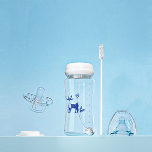 Bouteille d'alimentation pour bébé à large ouverture sans BPA 3 en <span class=keywords><strong>1</strong></span> avec tétine en silicone, <span class=keywords><strong>biberon</strong></span> pour nourrissons nouveau-nés, prix direct d'usine en gros - Product Image 1