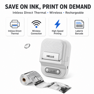 Mini Stampante Termica Portatile Wireless Senza Inchiostro per Etichette, Etichettatrice Portatile per Organizzazione Casa e Ufficio, OEM Ingrosso - Product Image 2