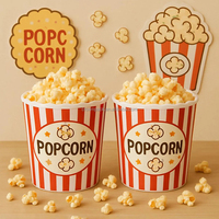 Grand seau à pop-corn en plastique grand récipient à pop-corn réutilisable avec logo personnalisé et couleur scellée à chaud