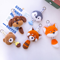 Pendentif de dessin animé, jouet en peluche, renard mignon, raton laveur, porte-monnaie, sac à dos personnalisé, porte-clés en peluche, poupée, jouets
