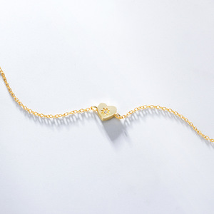 Bracelet en argent sterling S925 en forme de cœur pour femme, bracelet en argent avec pendentif en forme de cœur - Product Image 4