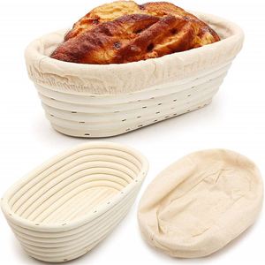 Ensemble de bacs de cuisson artisanaux en fonte, avec panier à levain ovale en rotin - Product Image 1