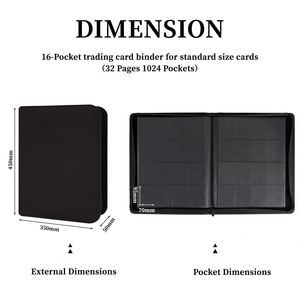 Carpeta para Tarjetas Coleccionables FX Lista para Enviar, con 16 Bolsillos y Capacidad para 1024 Tarjetas, Álbum de Cuero PU con Cierre para Tarjetas TCG y Deportivas, MOQ Bajo - Product Image 4