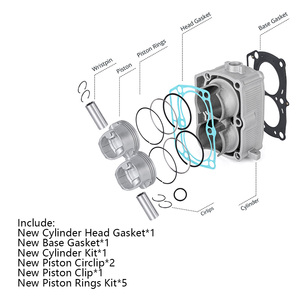 Kit Cylindre, Piston et Joints de Moteur Compatible avec <span class=keywords><strong>Polaris</strong></span> <span class=keywords><strong>RZR</strong></span> <span class=keywords><strong>800</strong></span> EFI 800LE Ranger Crew 700 EOM 2204393 Pièces Détachées et Accessoires ATV UTV - Product Image 3