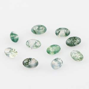 YASHEE - Piedra Preciosa de Ágata Musgosa Natural, Corte Ovalado de 5x3 mm, Suministro para la Fabricación de Joyas, Piedra Curativa de Cristal Verde - Product Image 3