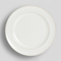 Service de table en mélamine Off White Worn Edge de 18 pièces, comprenant des assiettes rondes assorties et des bols à riz pour pique-nique, barbecue et préparation quotidienne des repas