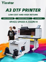 Fabricant Yinstar 2 têtes I3200 A3 DTF imprimante vêtement affaires coloré et encre blanche machine d'impression pour imprimer chaussures t-shirt