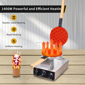 Thương mại điện 1300W bong bóng Waffle maker thép không gỉ trứng Cone Baker không dính Teflon Temp thời gian điều khiển Snack máy - Product Image 2