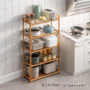 Bamboo Multi Functional <b>Shelf</b> 50x40x30cm Standing Storage <b>Rack</b> For Living Room And Entryway - Product Image 4
