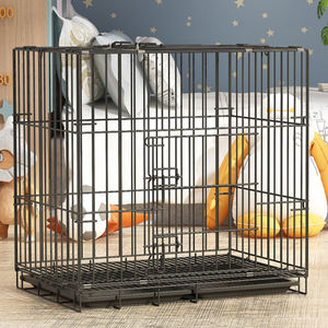 Perrera de Metal plegable portátil de lujo, cierre de botón de plástico fuerte, <span class=keywords><strong>jaula</strong></span> para perros, portador de mascotas de malla transpirable seguro, ventilado - Product Image 5