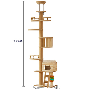 Grosir kustom desain besar abu-abu krem coklat kucing menara pohon kucing Multi-Level Kondominium dan menggaruk <span class=keywords><strong>Post</strong></span> untuk kucing - Product Image 6